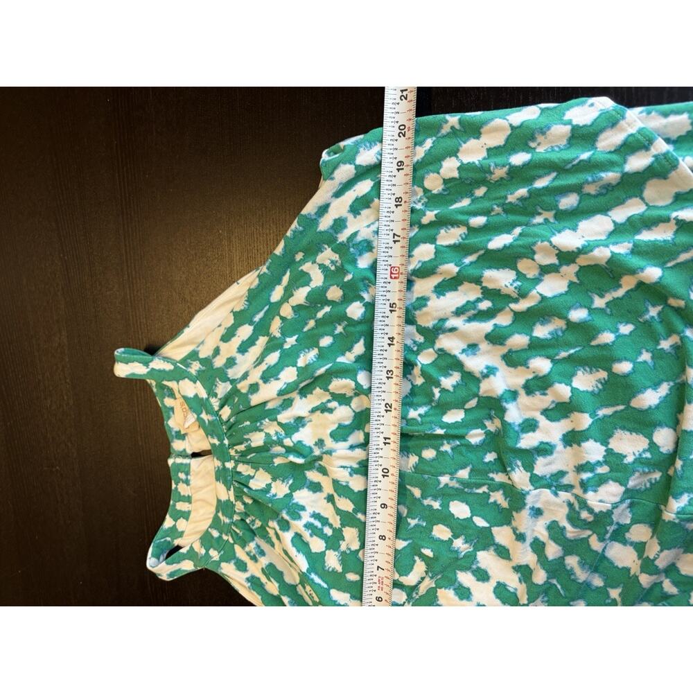 Chico’s Size XL Green White Abstract Tie Dye Halter Neck Layered Maxi Dress - Picture 9 of 9